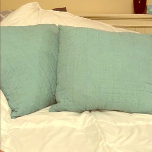 Set of two sea blue throw pillows